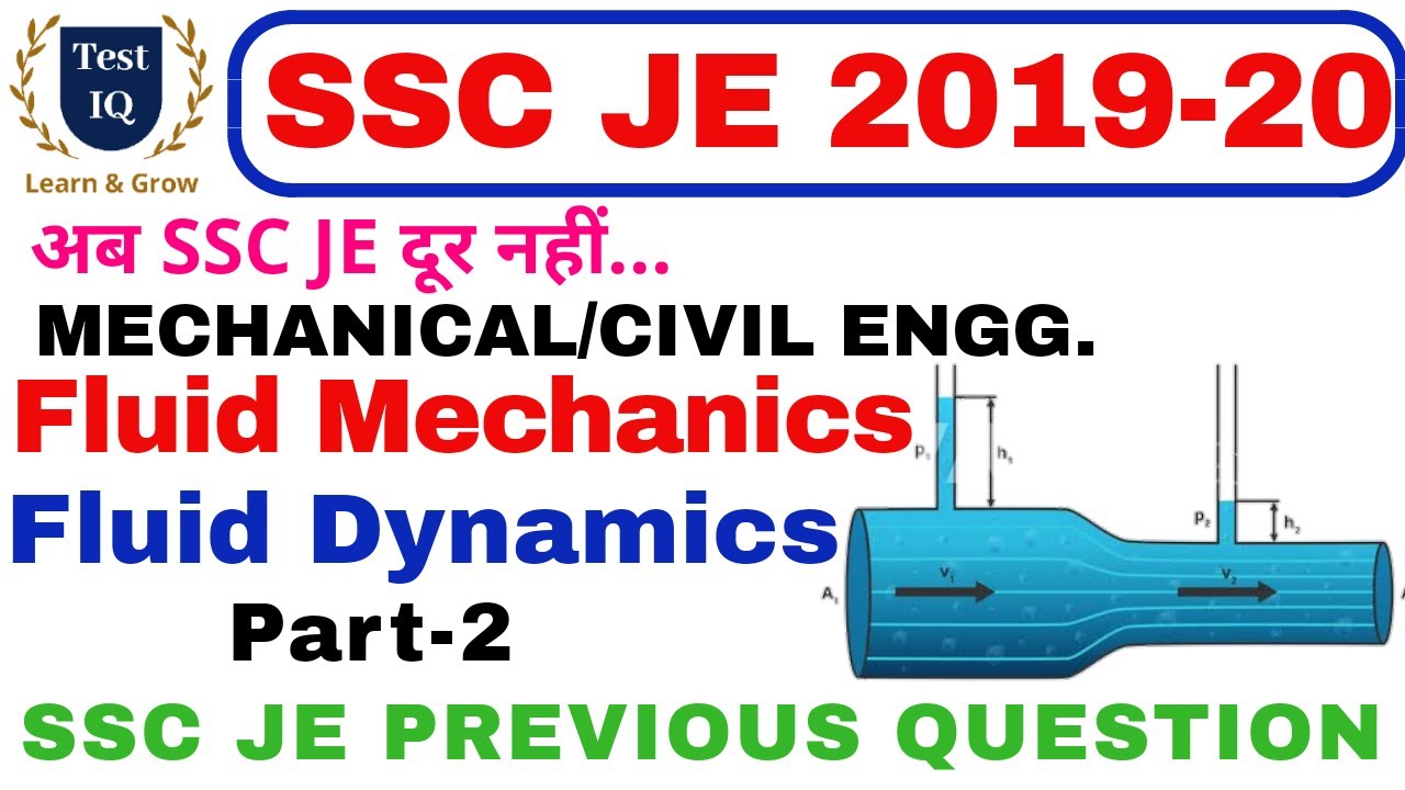 Fluid Dynamics || Fluid Mechanics || ssc je previous questions || part-2