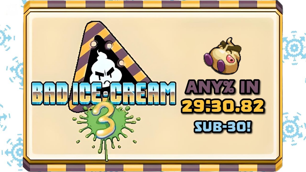 Nitrome | Bad Ice Cream 3 Speedrun | Any% | 29:30 | SUB-30! | [World Record]