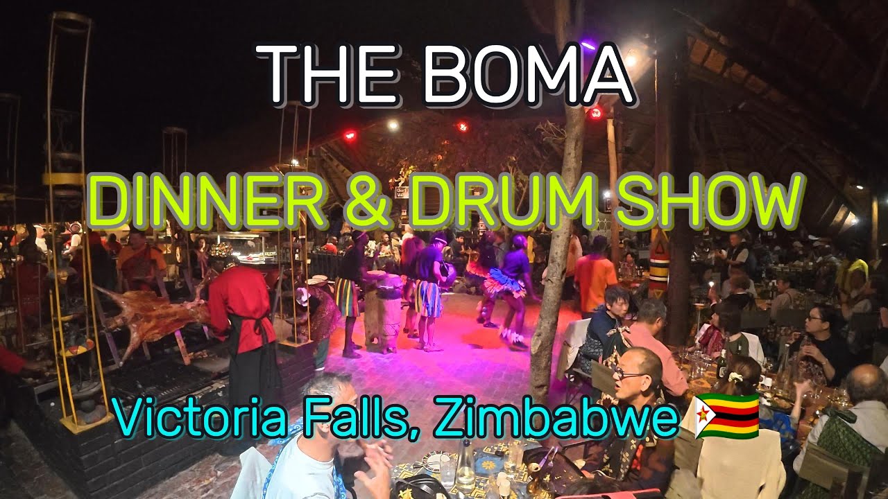 Africa Journey EP4 | THE BOMA - DINNER & FULL DRUM SHOW | Victoria Falls, Zimbabwe 🇿🇼