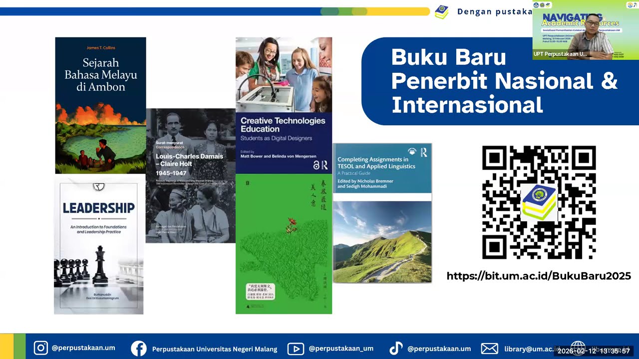 [Recording Zoom] NAVIGATING ACADEMIC RESOURCES :Sosialisasi Pemanfaatan Koleksi dan Layanan