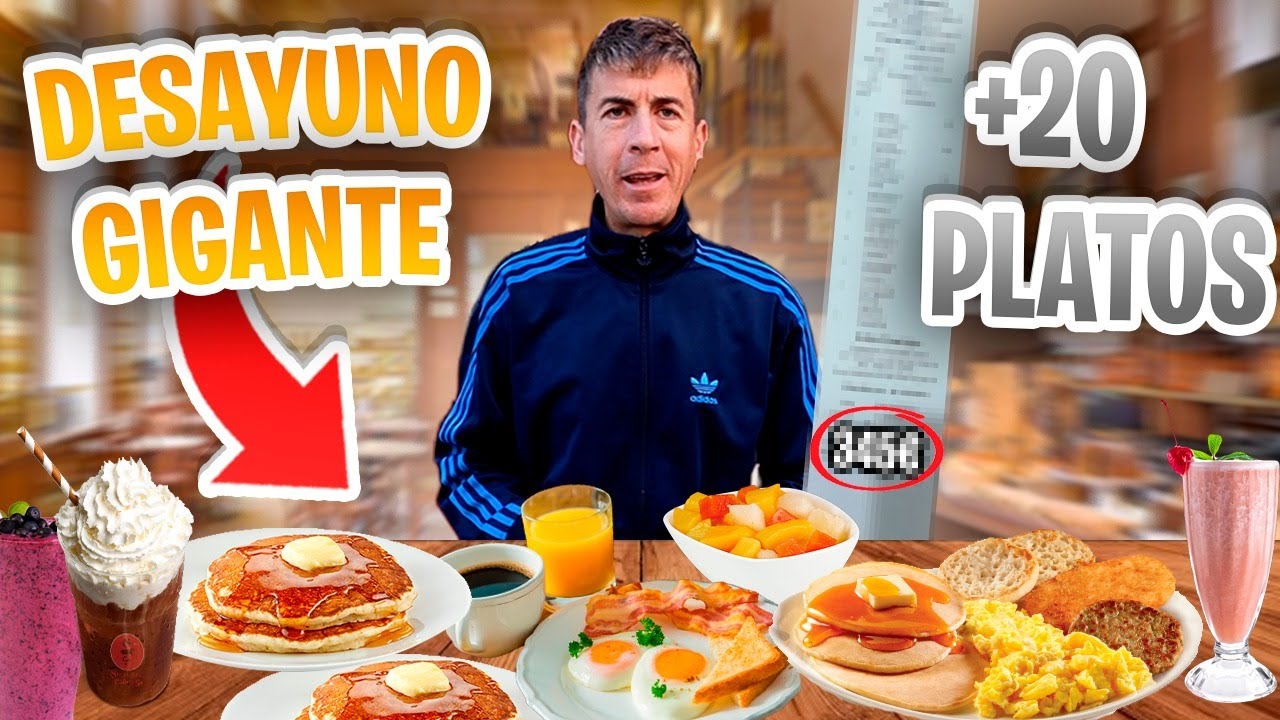 EL MEJOR DESAYUNO DE MI VIDA +20 PLATOS *Me invita el dueño del local si me lo termino todo*