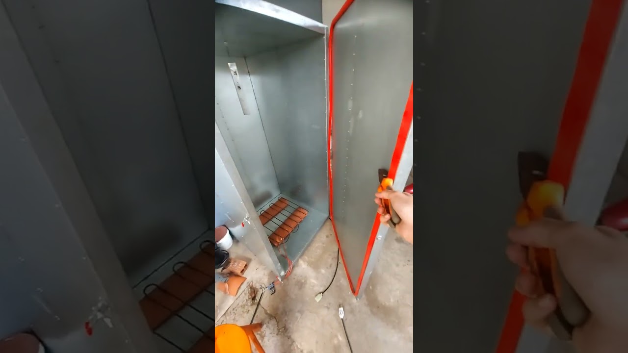 Estufa / Forno elétrico caseiro, para pintura eletrostática a pó - 72x80x152cm