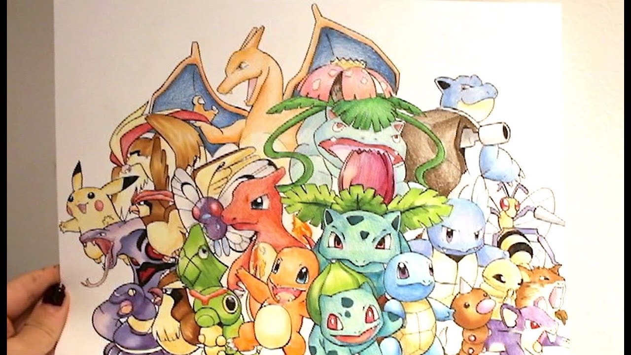 Speed Drawing: Pok&eacute;mon 1. Generation Part 2