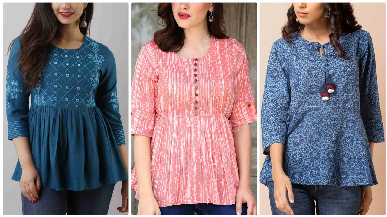 Trendy top design 2021 | Latest jeans top designs | Printed tunic tops collection