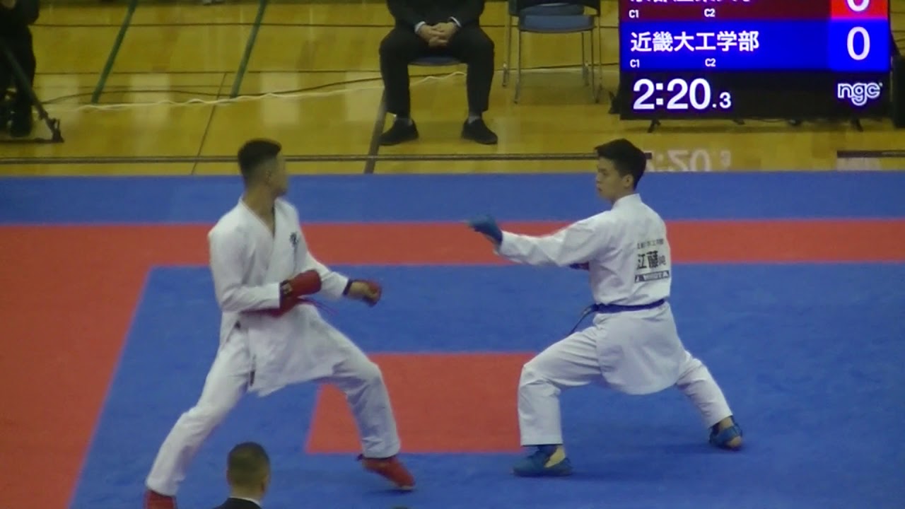 【第63回・全日本大学空手道選手権大会】　男子団体・組手　決勝（京都産業大学VS近畿大学工学部）　　　  ノーカット