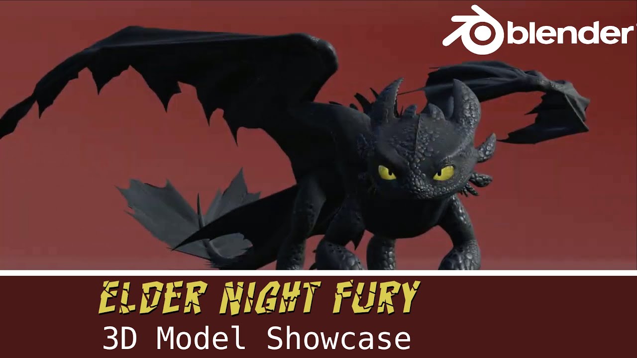 Elder Night Fury | Blender 3D Model Showcase