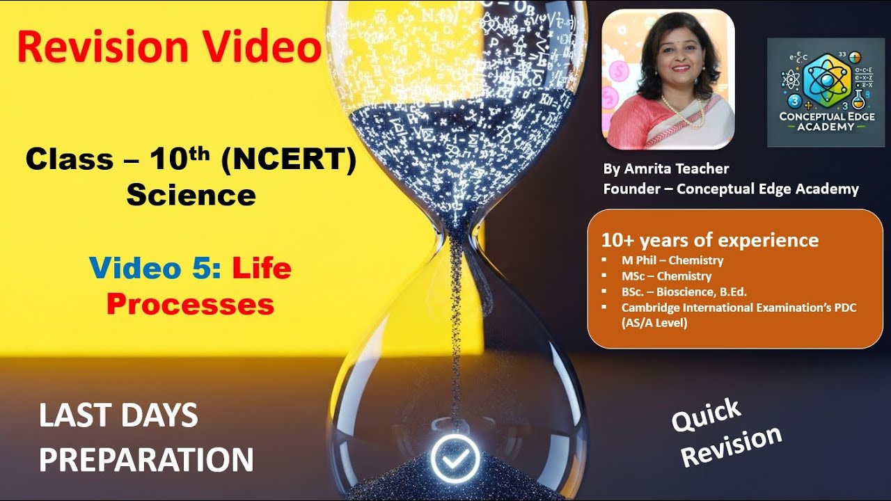 Video 5 | Life Processes | Class 10th Exam - Final Science Revision🔥| Amrita Dubey |