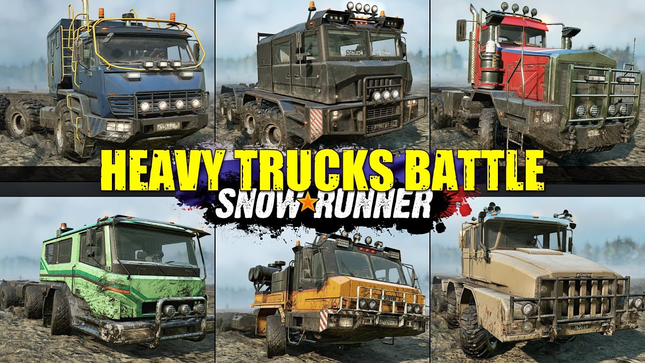 Heavy Trucks Comparison RUSSIA SIDE - SnowRunner truck VS truck