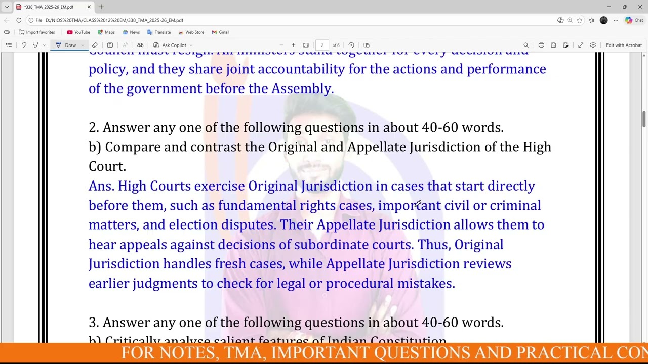 NIOS Class 12 Introduction To Law (338) Solved TMA 2025-26 || NIOS 12 Introduction To Law TMA