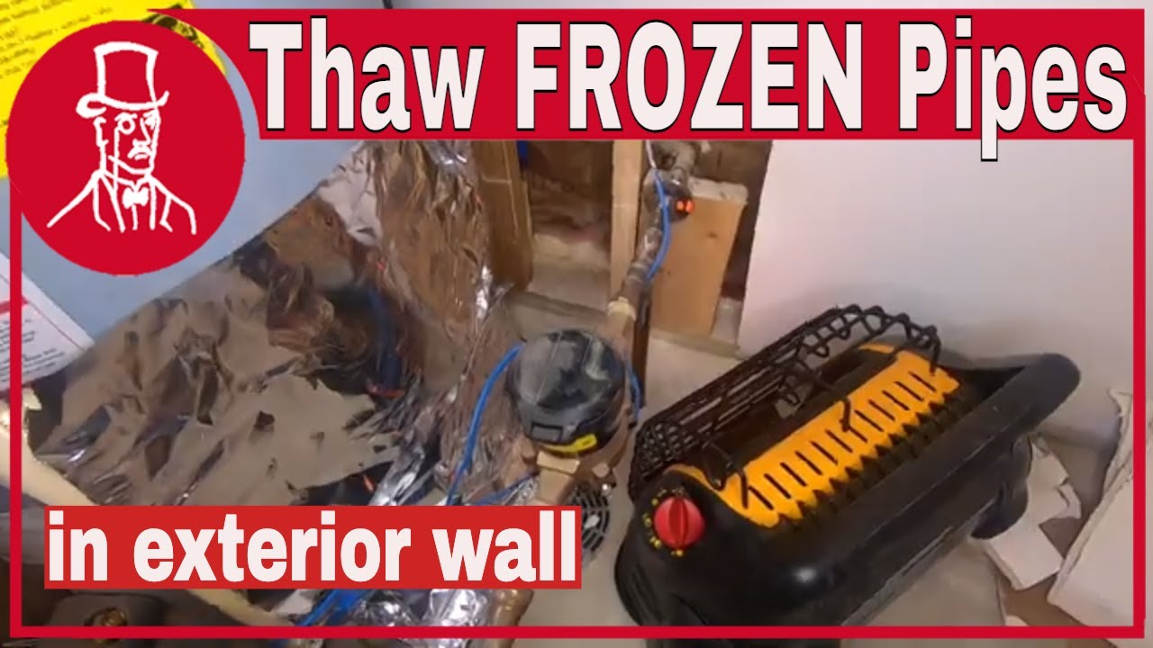 How to thaw frozen pipes in exterior wall of a house on a slab: No water from faucet