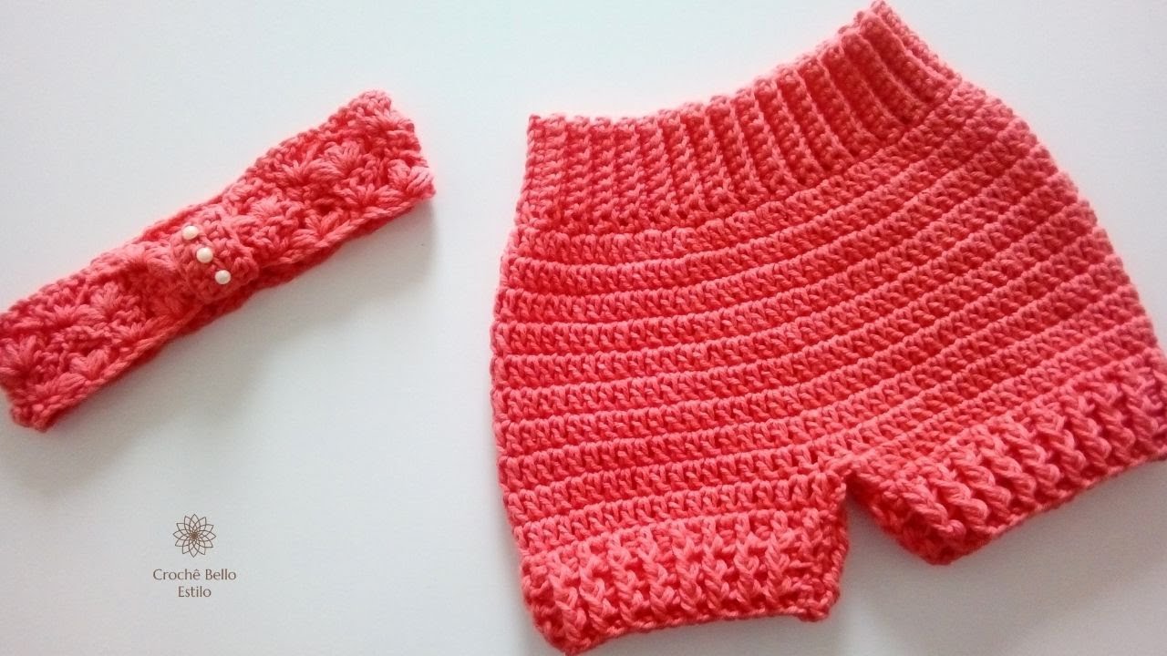 SHORT DE CROCHÊ INFANTIL TODOS OS TAMANHOS