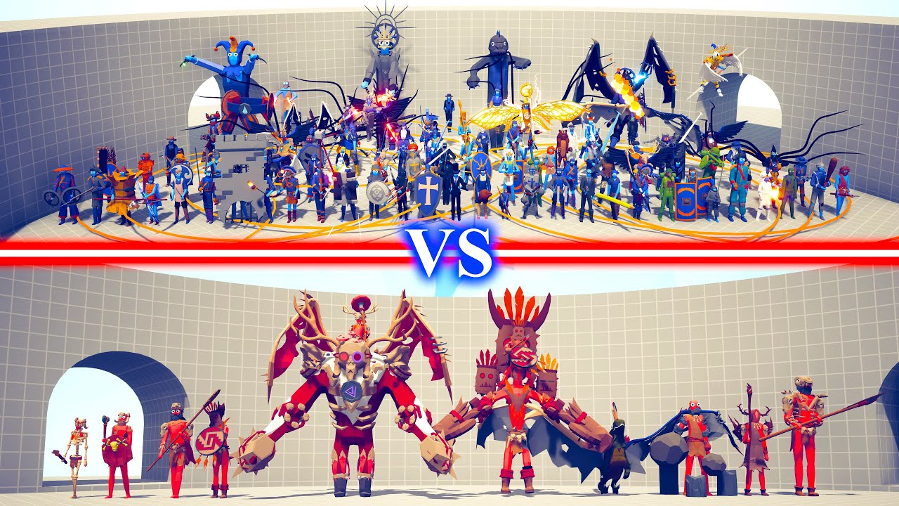 SECRET DLC TEAM vs TRIBAL DLC TEAM - Totally Accurate Battle Simulator TABS