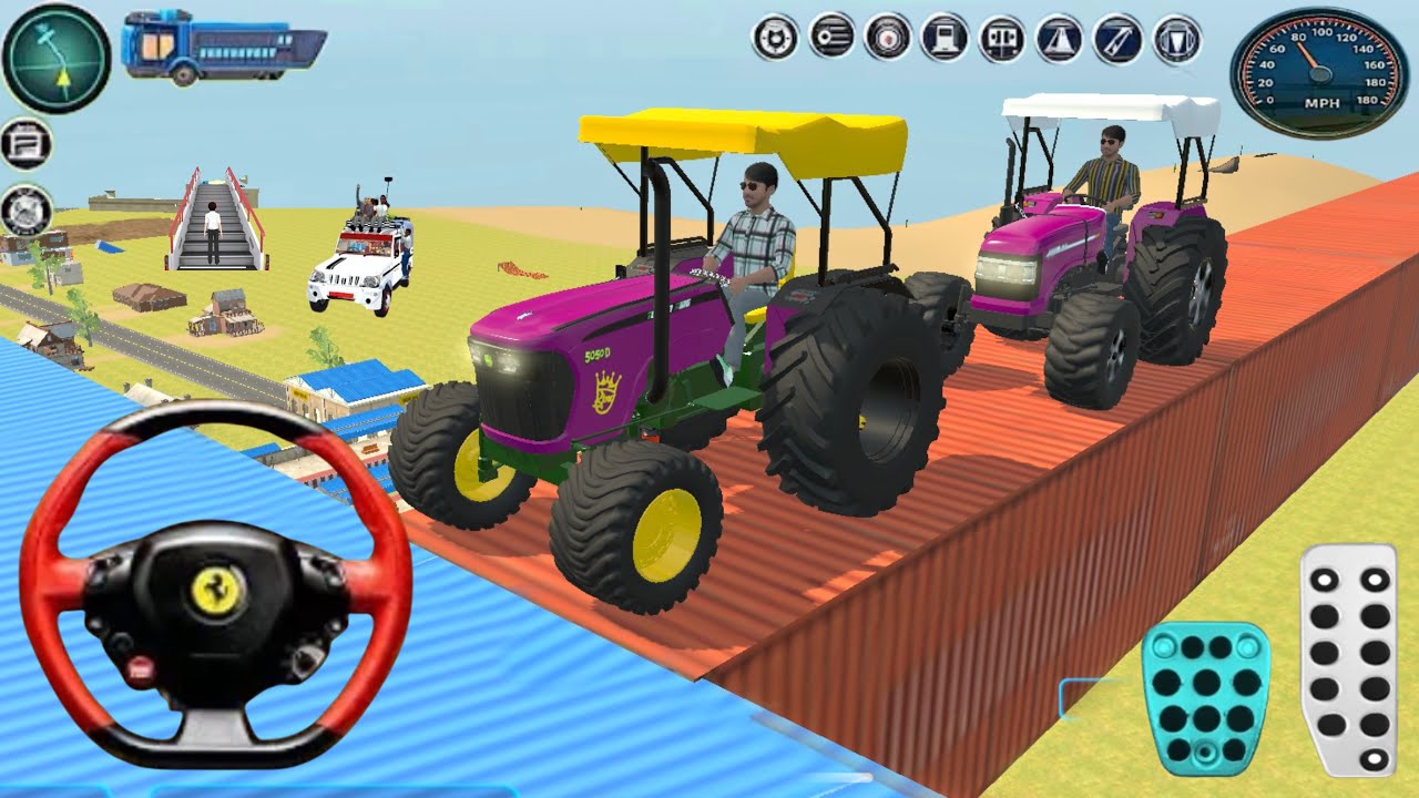 🛣️2 Tractors Loaded Inside Big one Truck | : Heavy Loading Challenge in game part 272 