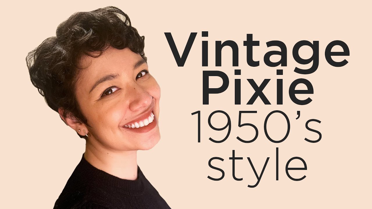 Pin-Curling my Short Hair (Pixie) | Vintage Italian Cut 1950s Style