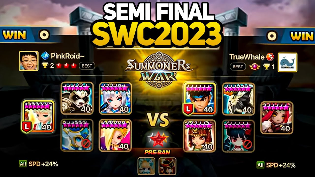 PINKROID vs TRUEWHALE (BO5). SEMI FINAL. SWC2023 WORLD FINALS in Summoners War
