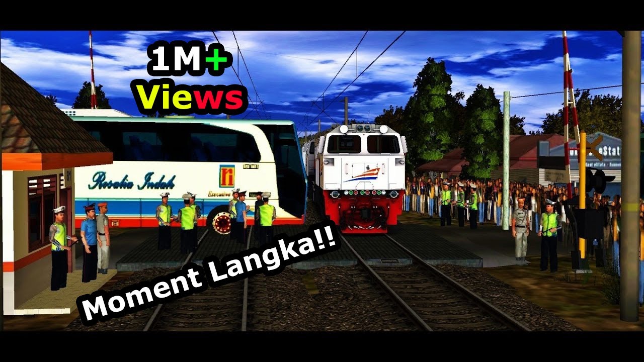 Railroad Crossing Indonesia Bus Rosalia Indah Pecah Ban Di PJL 81 Bekasi| Trainz Simulator Indonesia