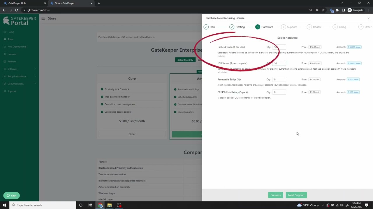 How to purchase a GateKeeper Enterprise recurring license.