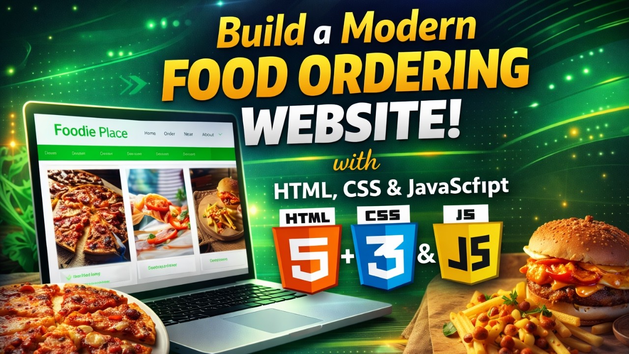Responsive food website using HTML and CSS | Create Responsive website using grid in CSS