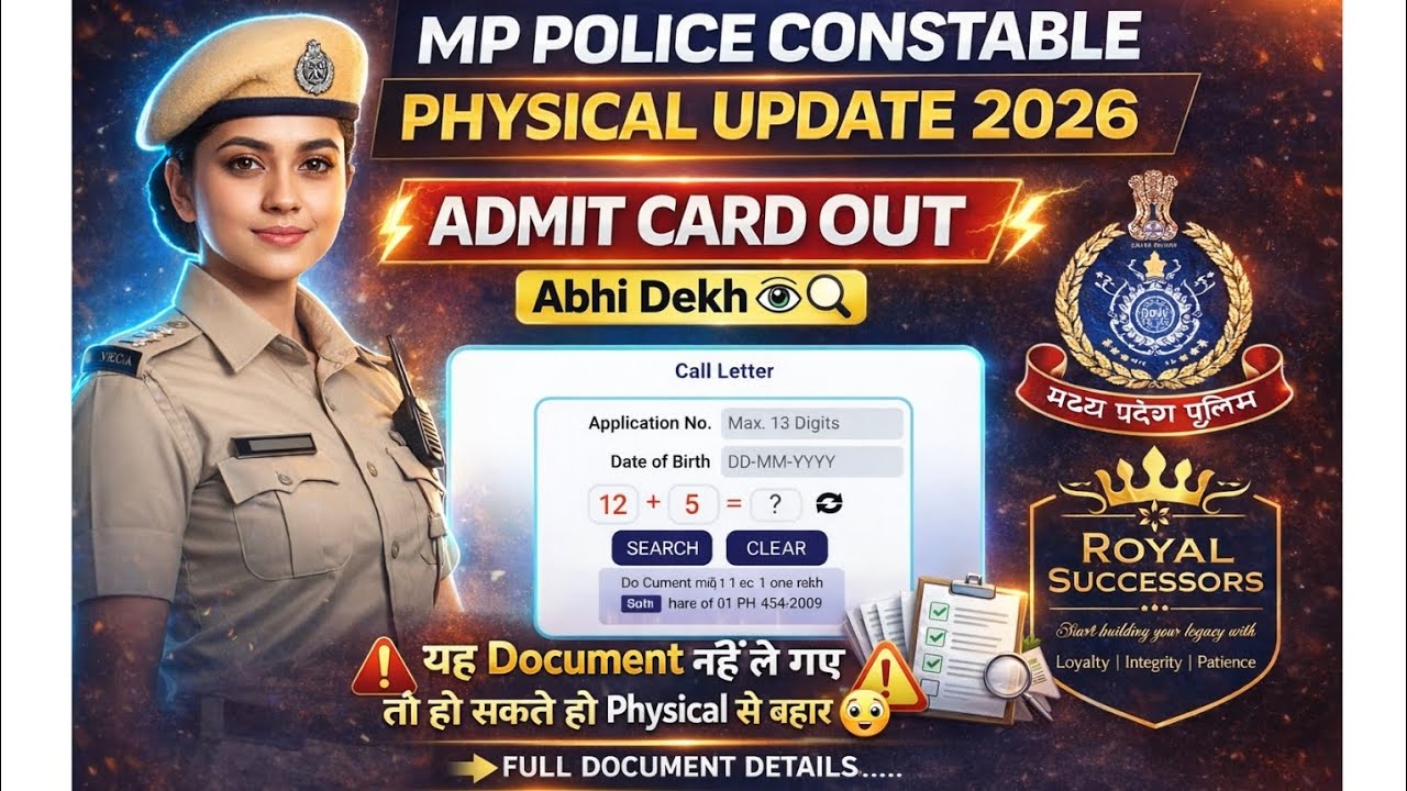 ||MP POLICE CONSTABLE PHYSICAL UPDATE 2026||फिजिकल के समय कौन कौन से डॉक्यूमेंट की है जरूरत || 