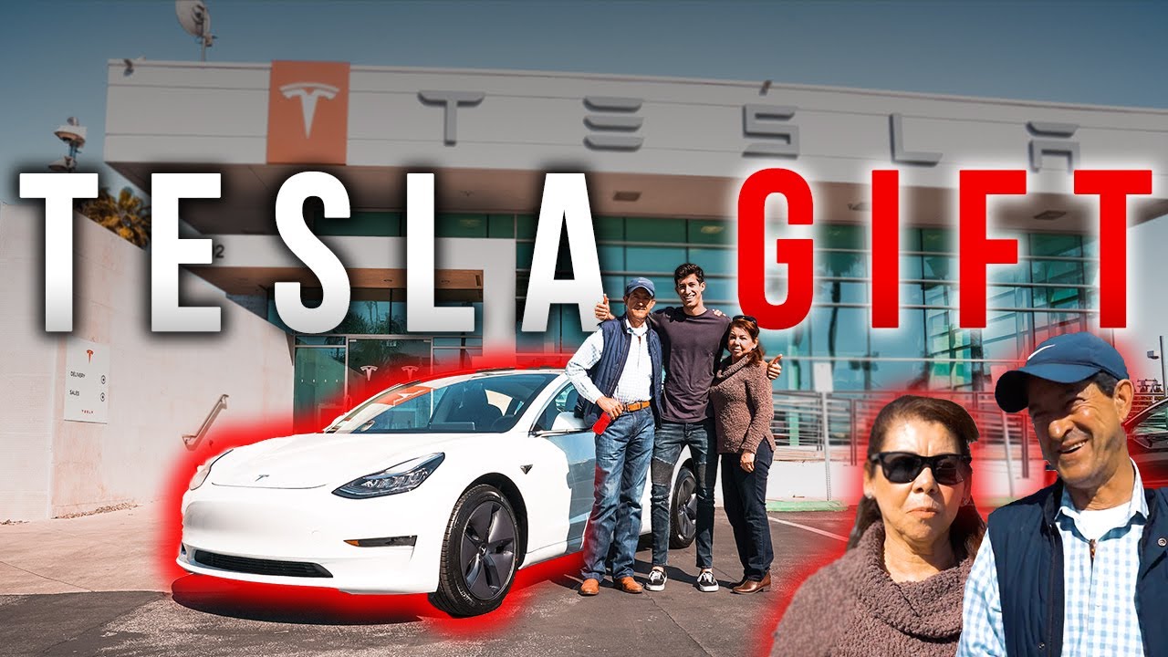 🎁I Bought My Parents A Tesla