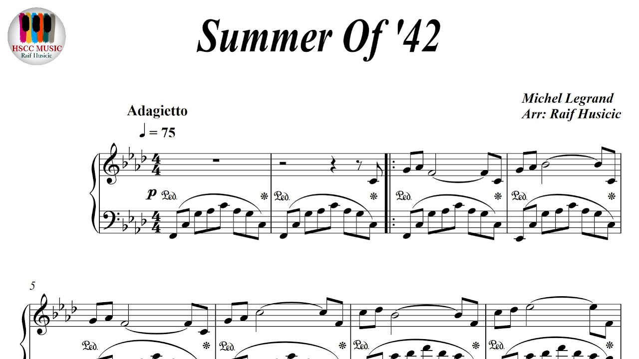 Summer Of  42 - Michel Legrand, Piano Sheet Music