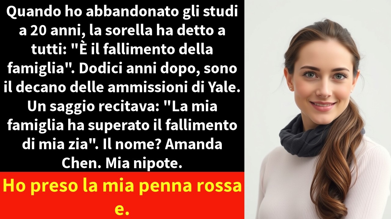 Quando ho abbandonato gli studi a 20 anni, la sorella ha detto a tutti: 