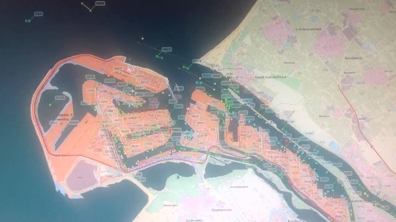 Marine traffic port of Rotterdam stop motion time laps