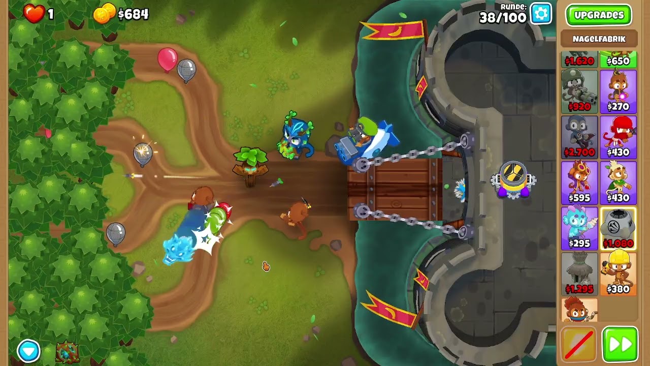 BTD6 Finstere Burg auf Schimpansen