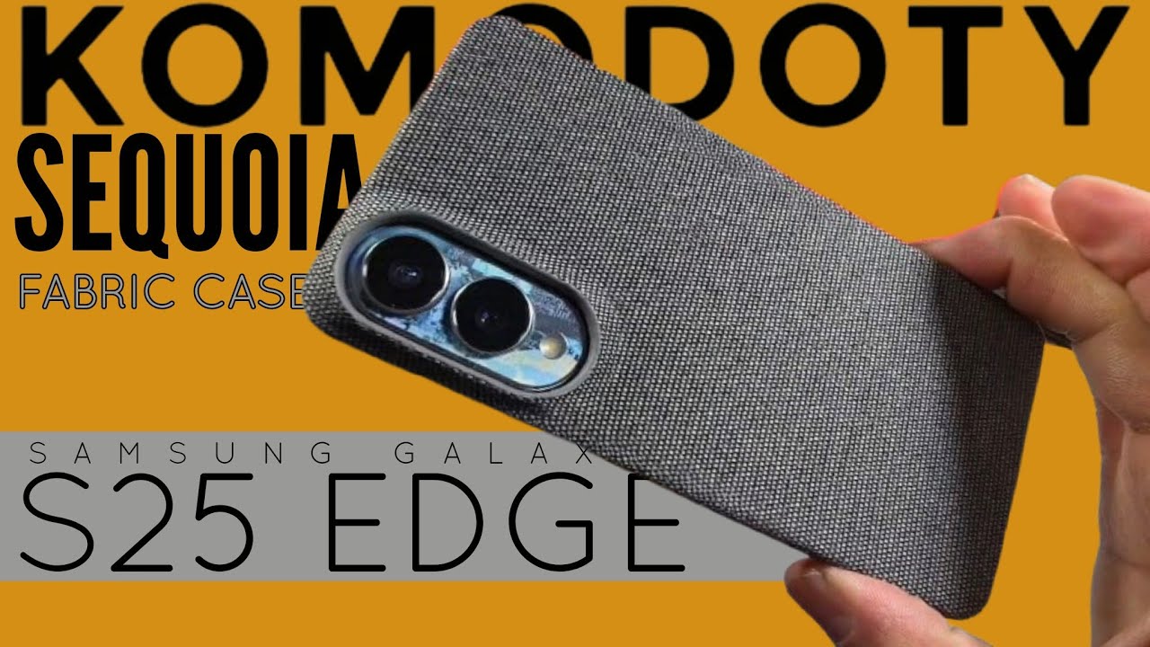 Чехол Komodoty Sequoia темно-серого цвета из ткани для Samsung Galaxy S25 Edge