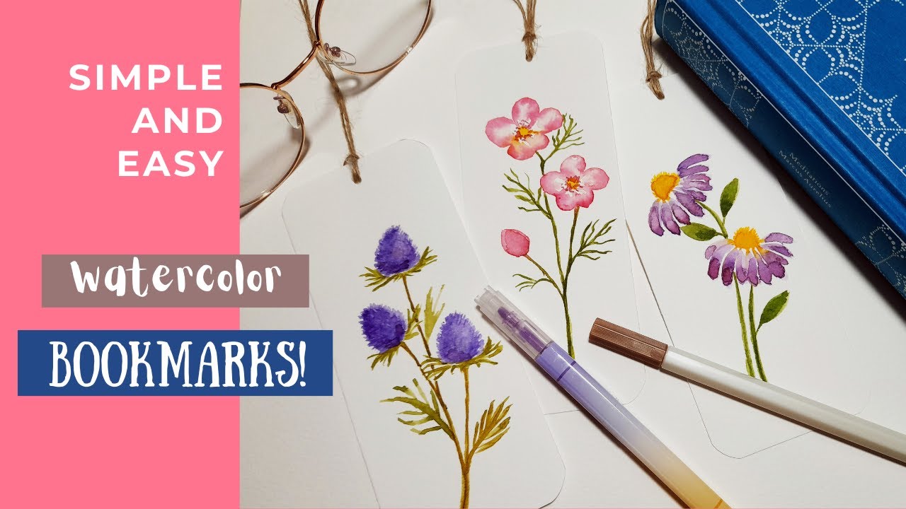 Simple and Easy Bookmarks | Watercolor Painting for Beginners
