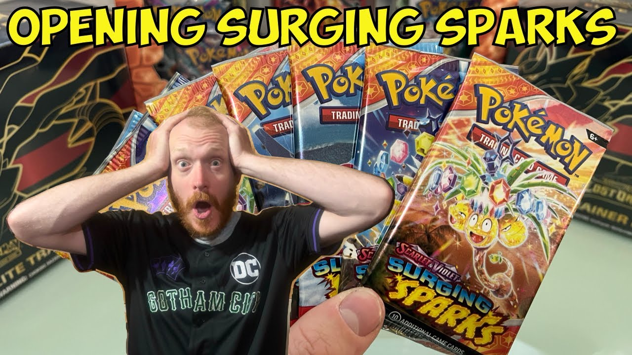 Opening POKÉMON Surging Sparks Packs (Chasing Pikachu!)