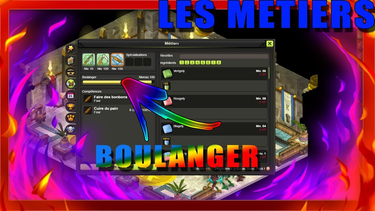 DOFUS TOUCH | ~LES M&Eacute;TIERS~ Passer Du Niveau 0 &agrave; 100 Boulanger !