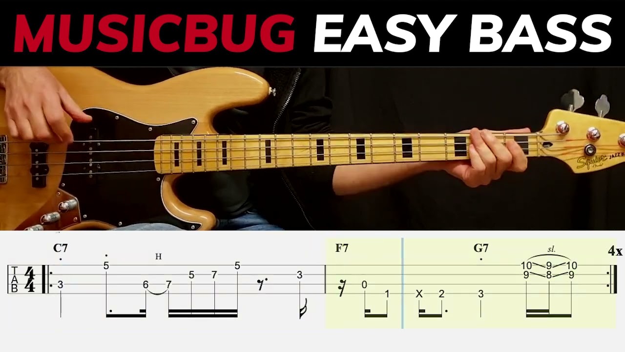 FUNK: Groovy Bass Line over C7-F7-G7 Chords