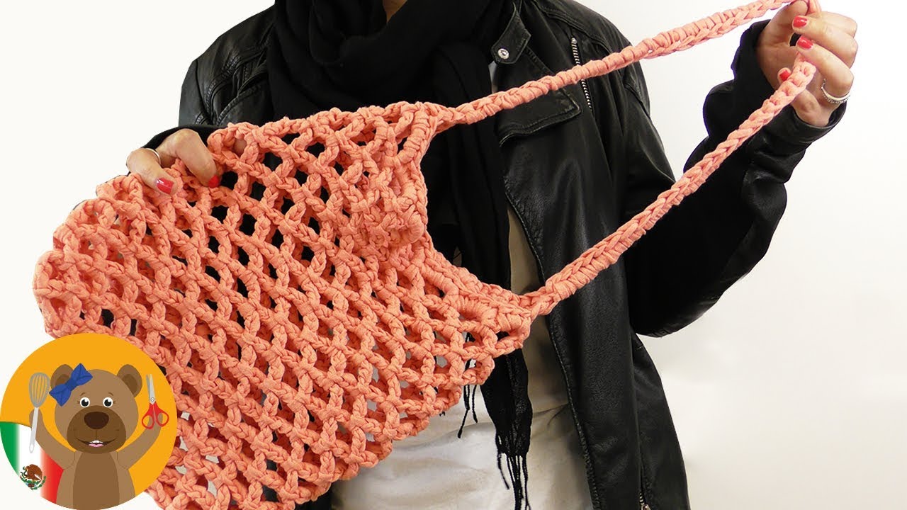Tejer una mochila para el verano | Bolso en patrón de malla hecho en casa | Wool and the Gang