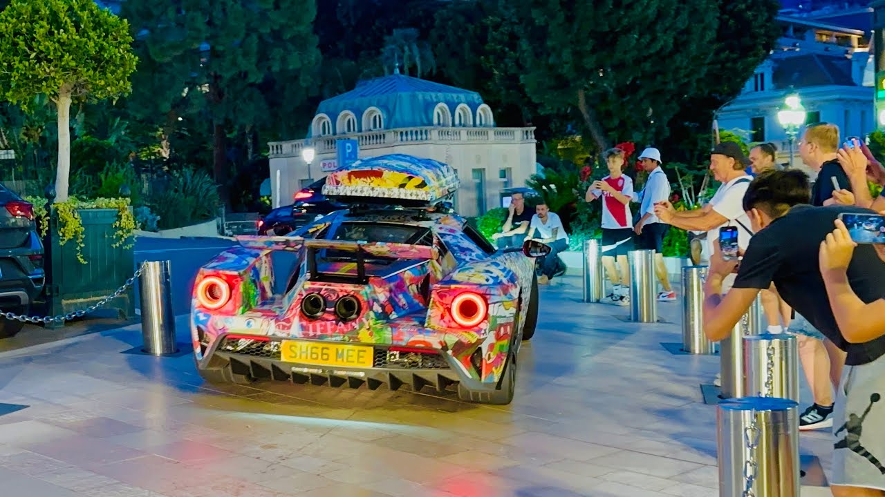 MONACO SUMMER NIGHTLIFE, SHMEE150 FORD GT🚀September 2023 #monaco #supercars #billionaires