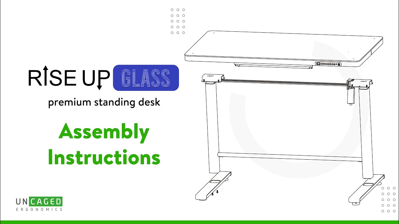 Rise Up Glass Assembly Video | glass topped electric standing desk with easy assembly