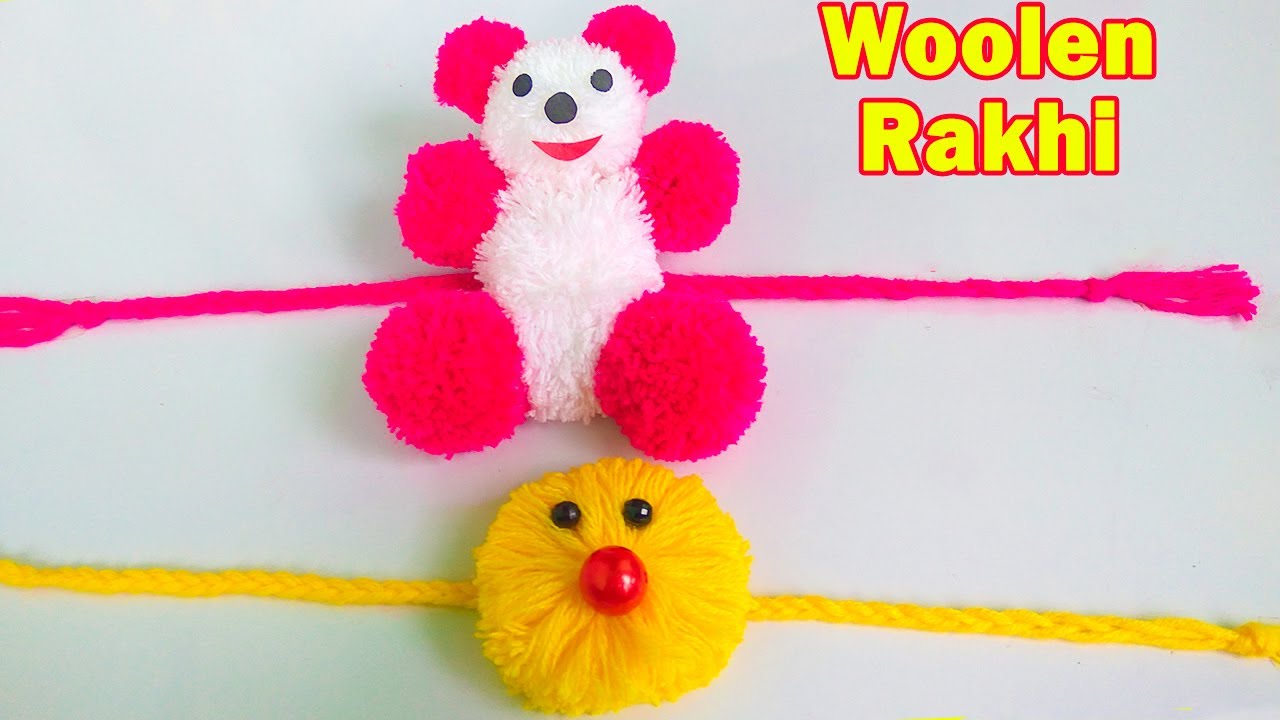 How To Make Woolen Rakhi  At Home | Easy Woolen Rakhi