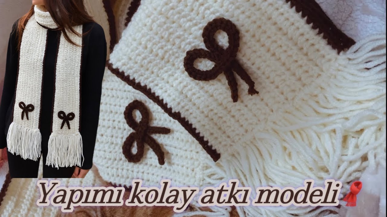 Yapılışı çok kolay tığ işi atkı modeli (bence herkes yapmalı)...🧣🧣(crochet scarf)