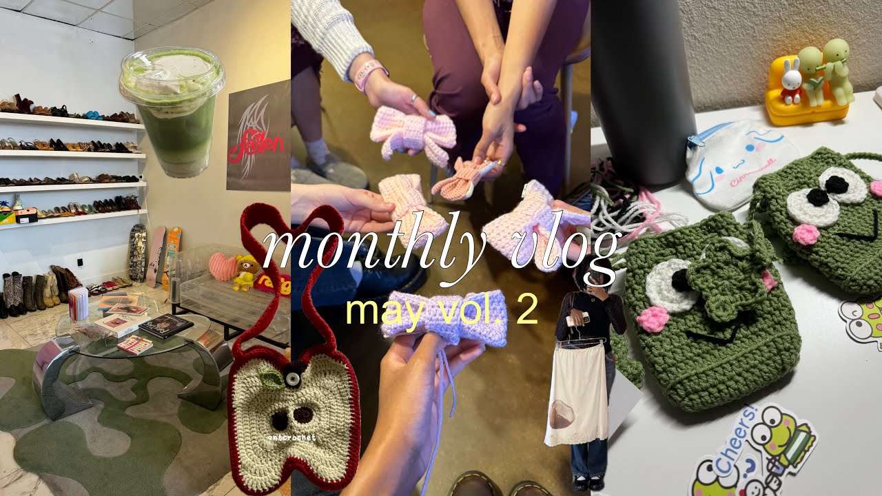 may diaries | vlog 🍎 crochet club, completing crochet orders, vintage shopping