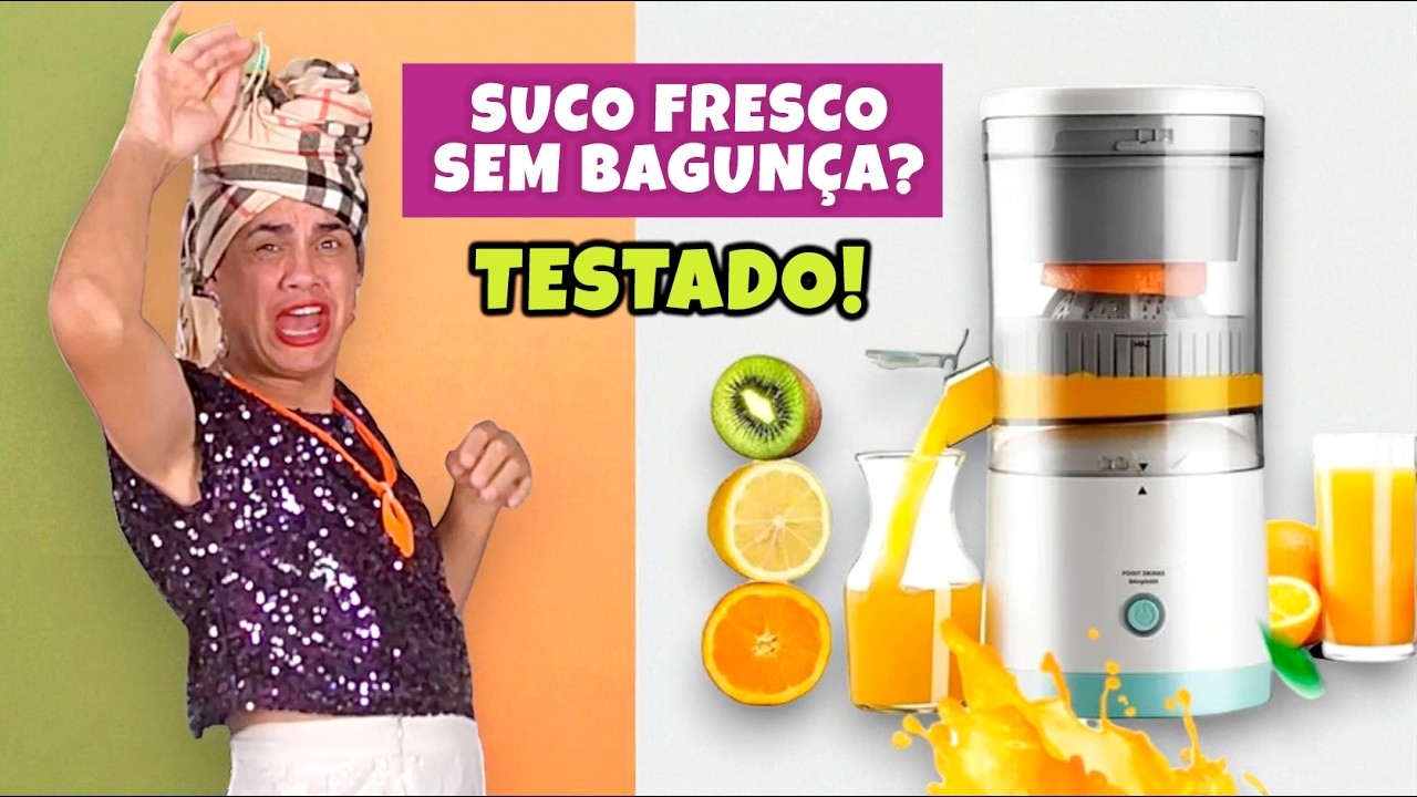 Espremedor de Frutas Portátil: TESTEI e olha o que rolou! 🍊🔌