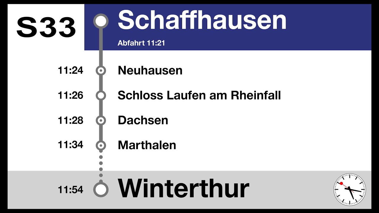 ZVV Ansagen, S33 (Schaffhausen-Winterthur) | DPZ KISZ
