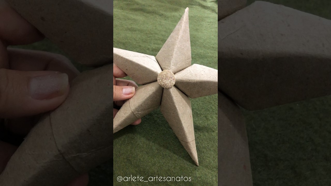 Estrela de Natal feita com rolo de papel higi&ecirc;nico/Decora&ccedil;&atilde;o de Natal 2023 #fa&ccedil;avcmesmo