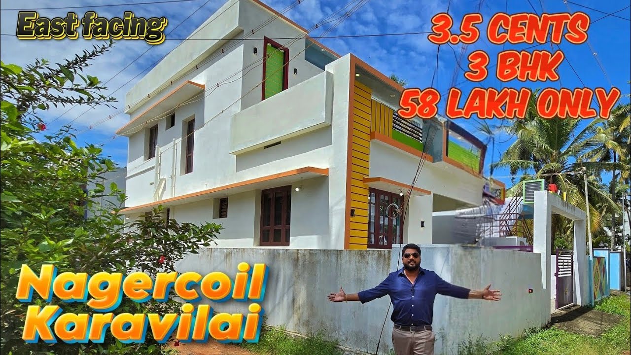 58 Lakhs Low Budget East-facing 3 BHK House for Sale in Nagercoil Karavilai | 3.5 Cents | 1650 Sqft
