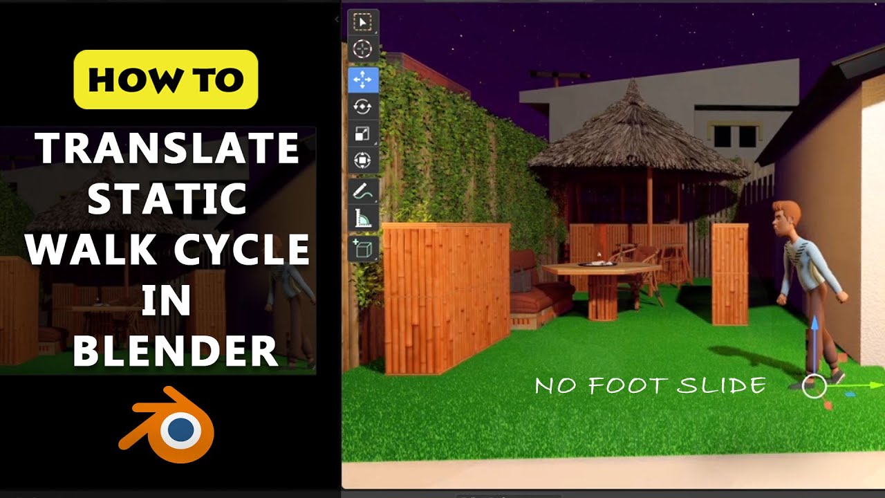 How To Translate Static Walk Cycle In Blender: No Foot Slide