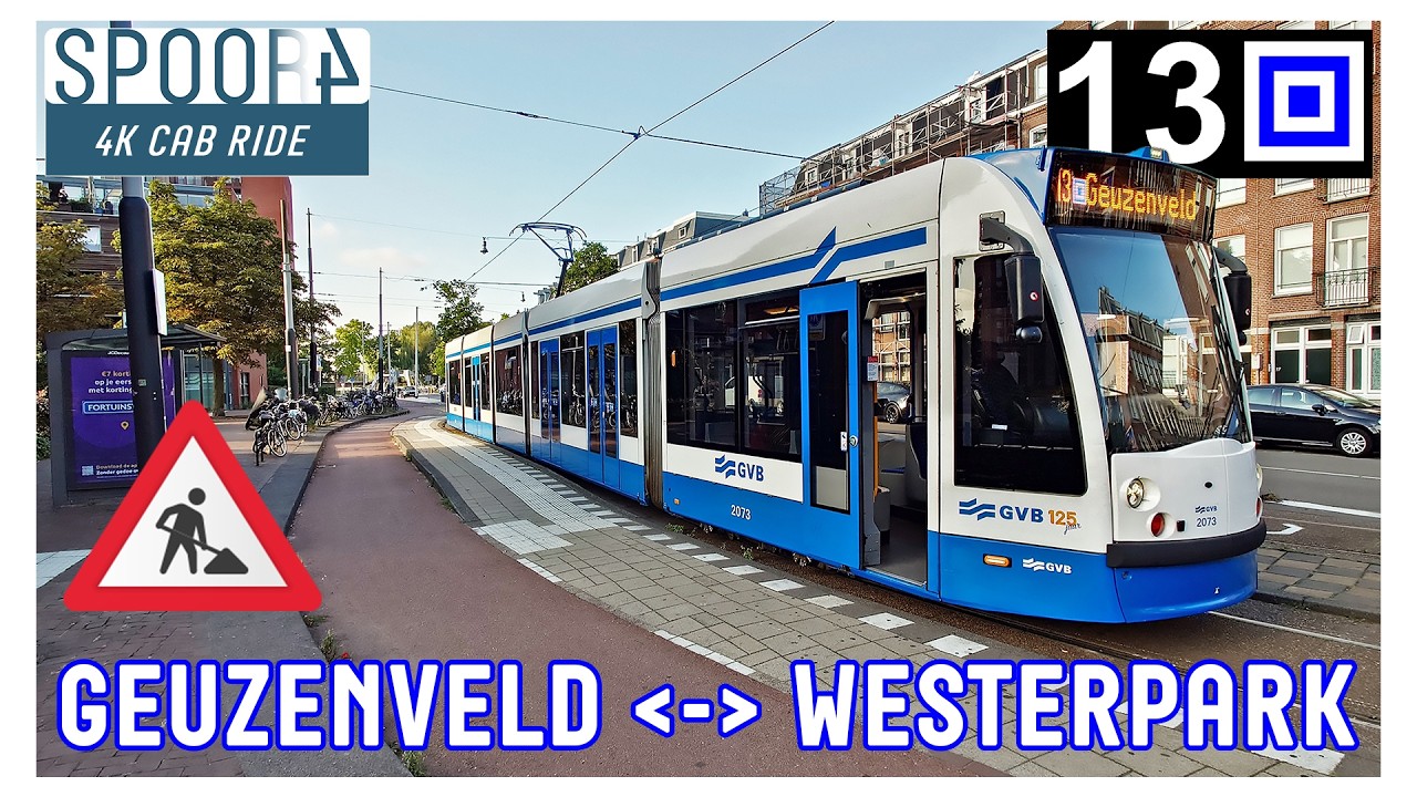 Cabinerit Tram 13 Amsterdam | Lambertus Zijlplein - Van Hallstraat v.v. | 4K Tram Driver Cabview