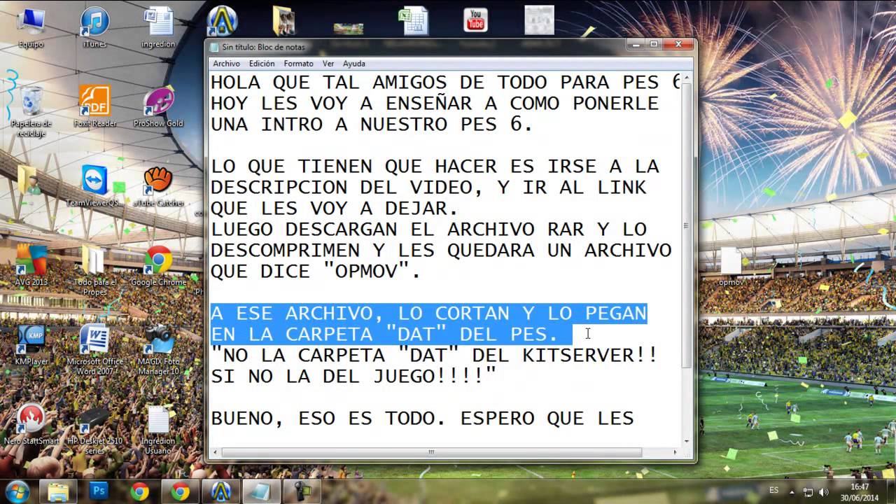 Tutorial - Como Poner Opmov (Intro) En Pes 6.