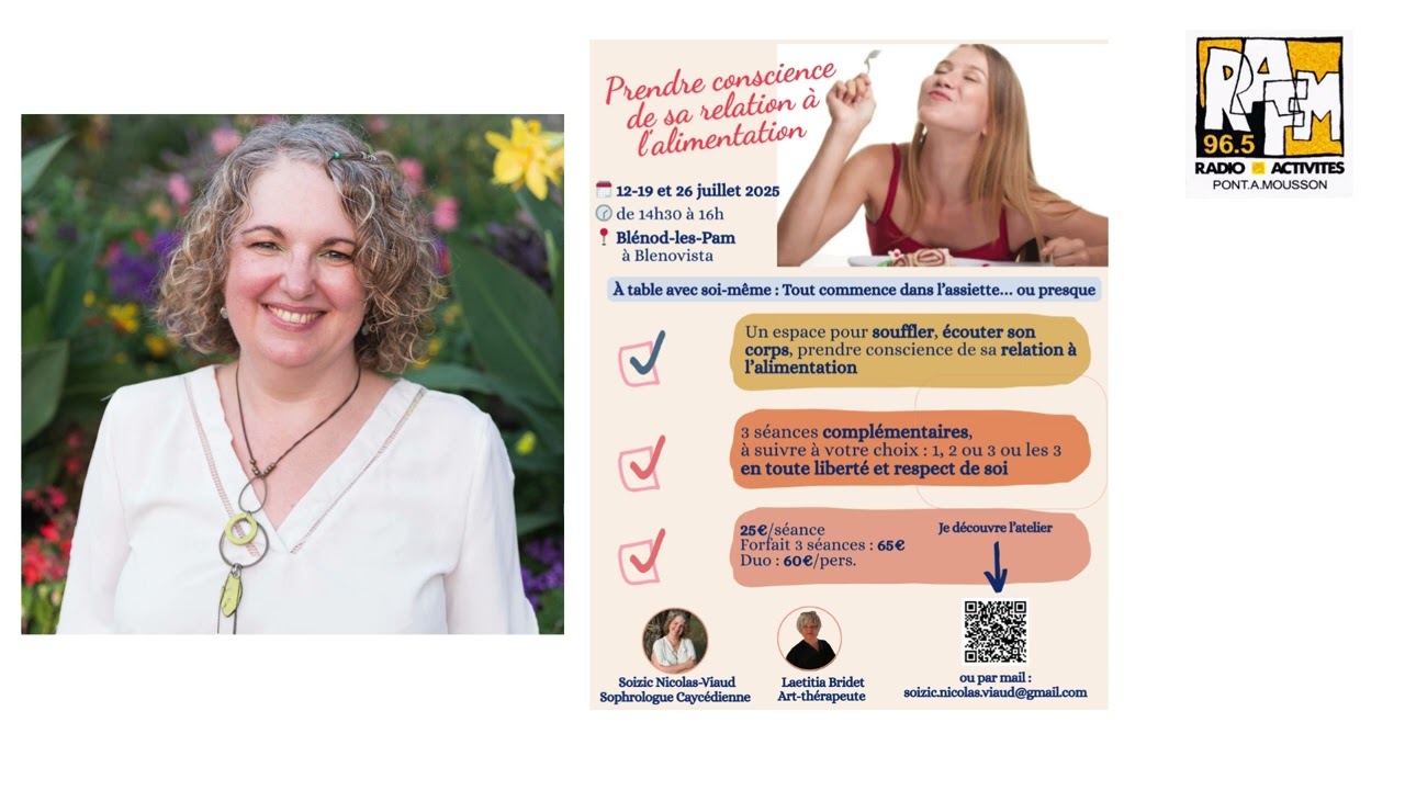 Soizic Nicolas-Viaud donne des ateliers sur l'alimentation  les 12, 19 et 26 juillet à Blenovista