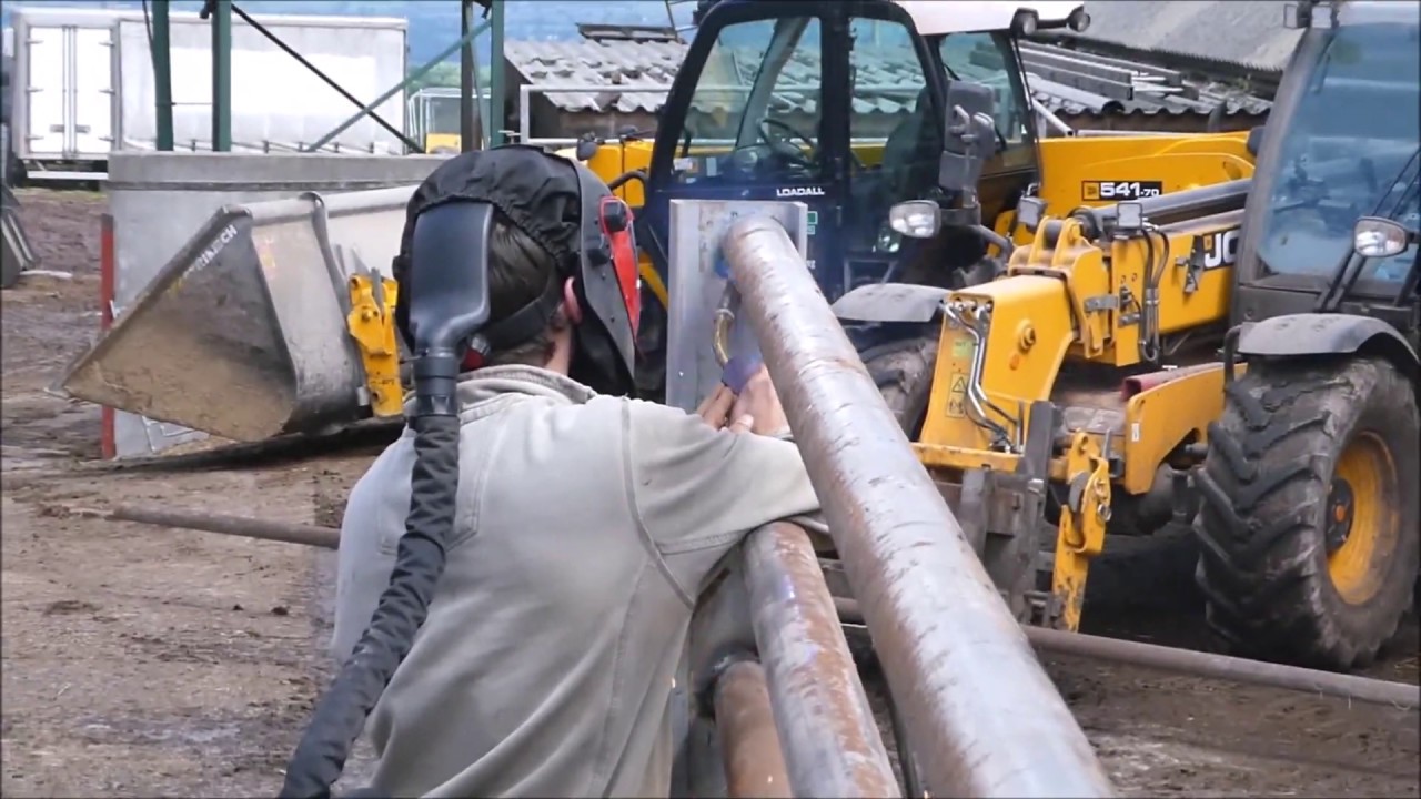 Building a new feed trough for the cattle