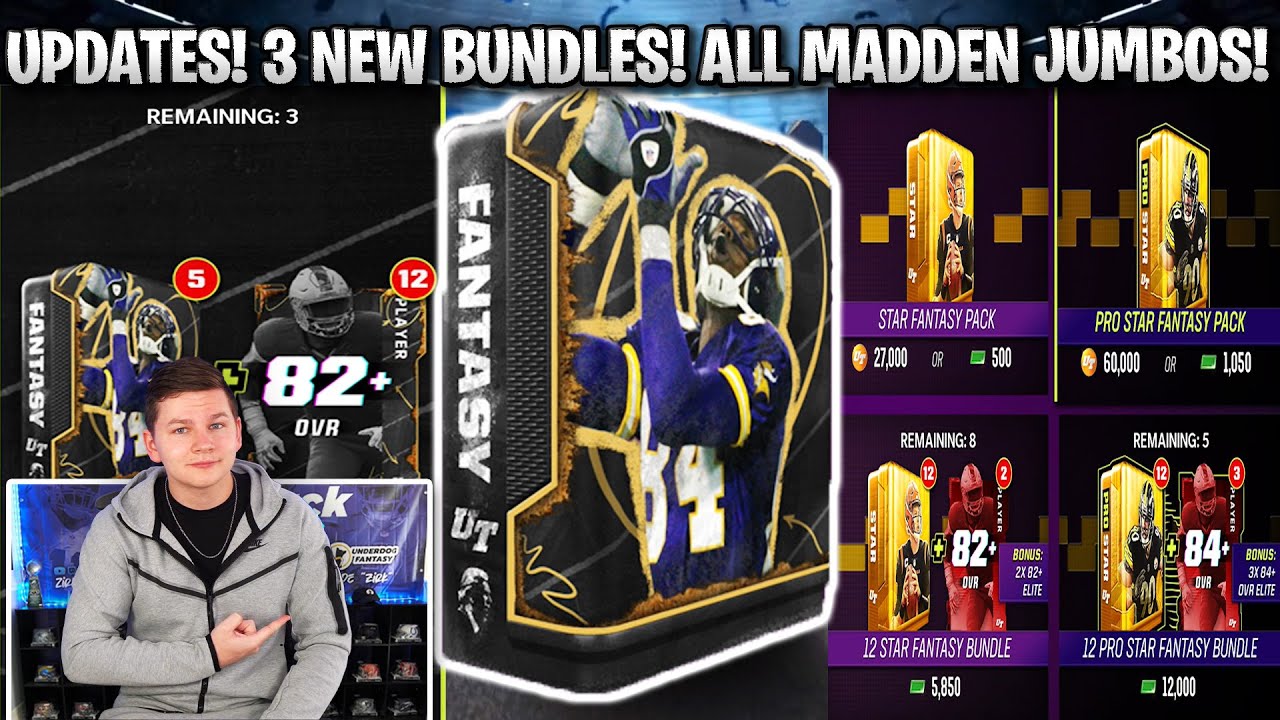 UPDATES! NEW JUMBO ALL MADDEN PACKS, STAR FANTASY, AND PRO STAR FANTASY PACKS! | MADDEN 23