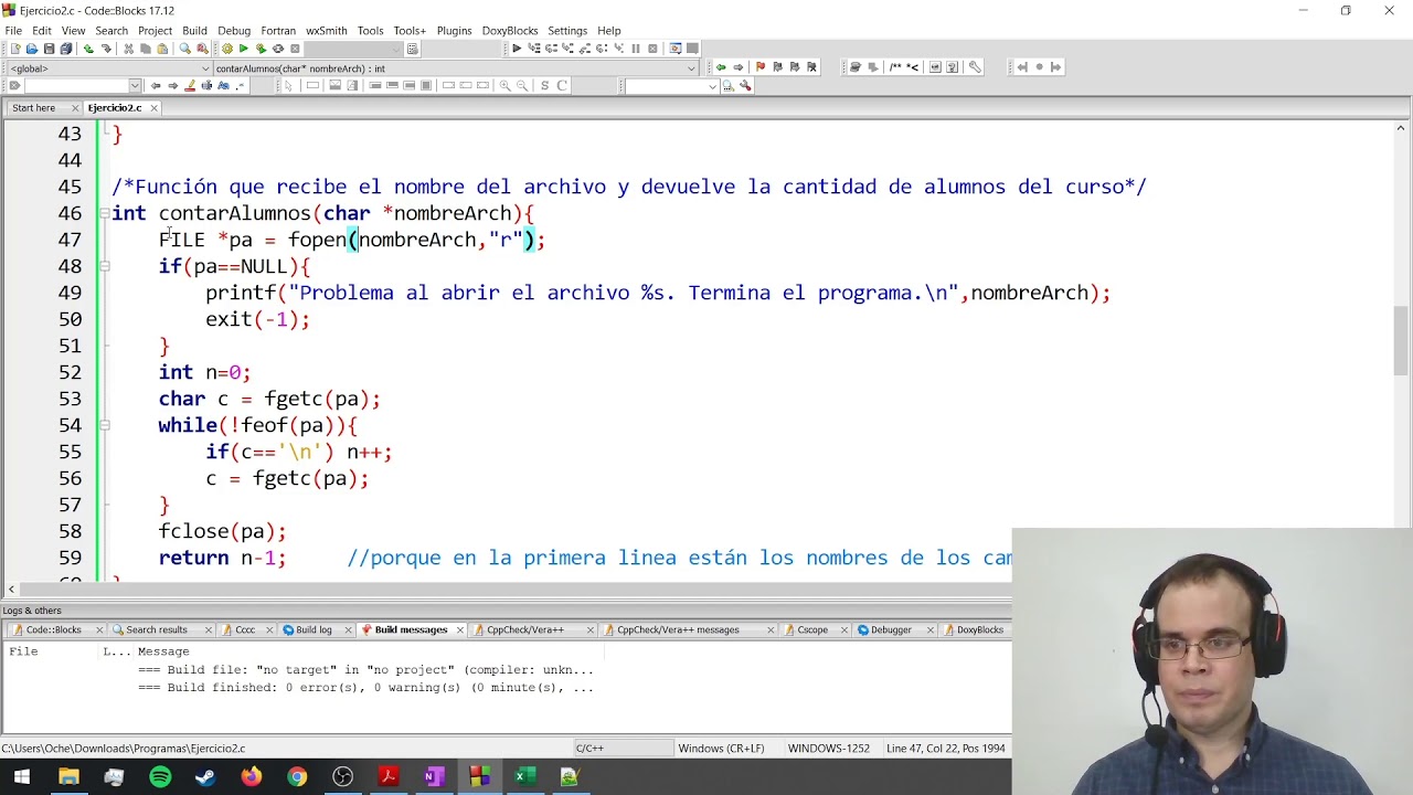 Archivos en C - Ejercicio 2: Calificaciones finales de alumnos en archivo .csv